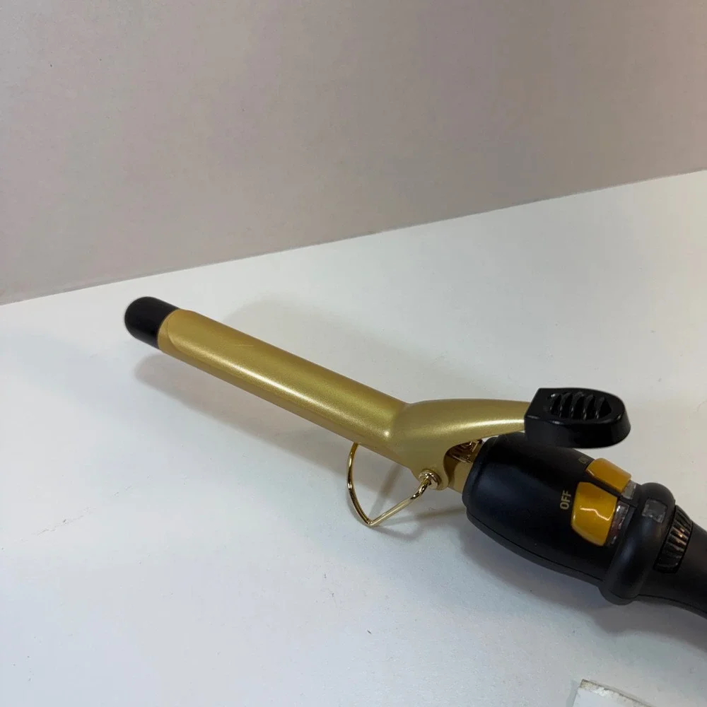Jilbere De Paris Curling Iron 3/4 Inch Gold Ceramic Professional Wand JBP75S